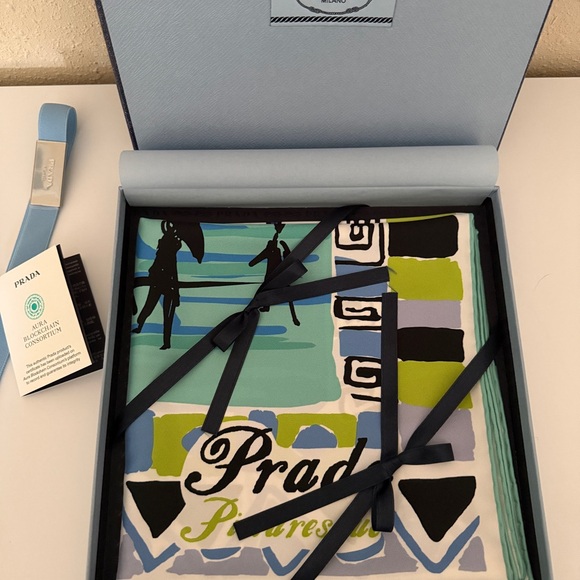 Prada Accessories - Prada Multicolor Silk Scarf